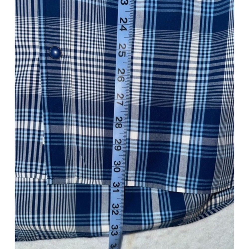3BIRD Wyoming Mens XL Ranchester LS Plaid Long Sleeve Western Shirt Blue Snap - Picture 10 of 12
